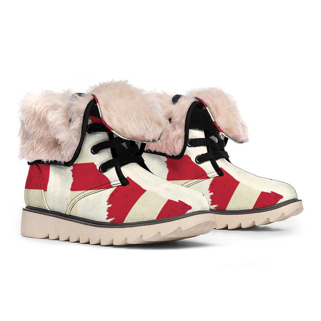 American Peace Flag Print Winter Boots