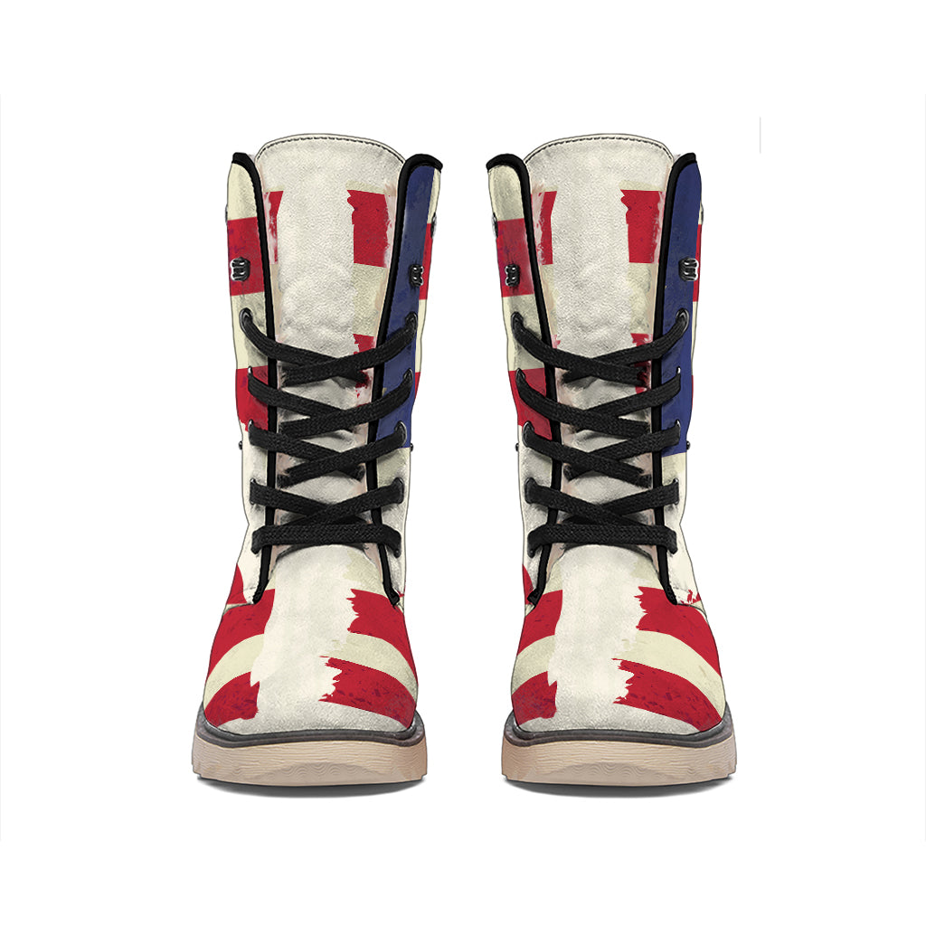 American Peace Flag Print Winter Boots