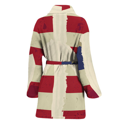 American Peace Flag Print Women's Bathrobe