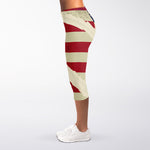 American Peace Flag Print Women's Capri Leggings