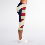 American Peace Flag Print Women's Capri Leggings