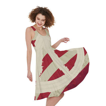 American Peace Flag Print Women's Sleeveless Dress