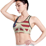 American Peace Flag Print Women's Sports Bra