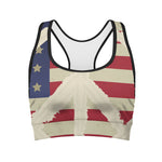 American Peace Flag Print Women's Sports Bra