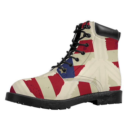 American Peace Flag Print Work Boots