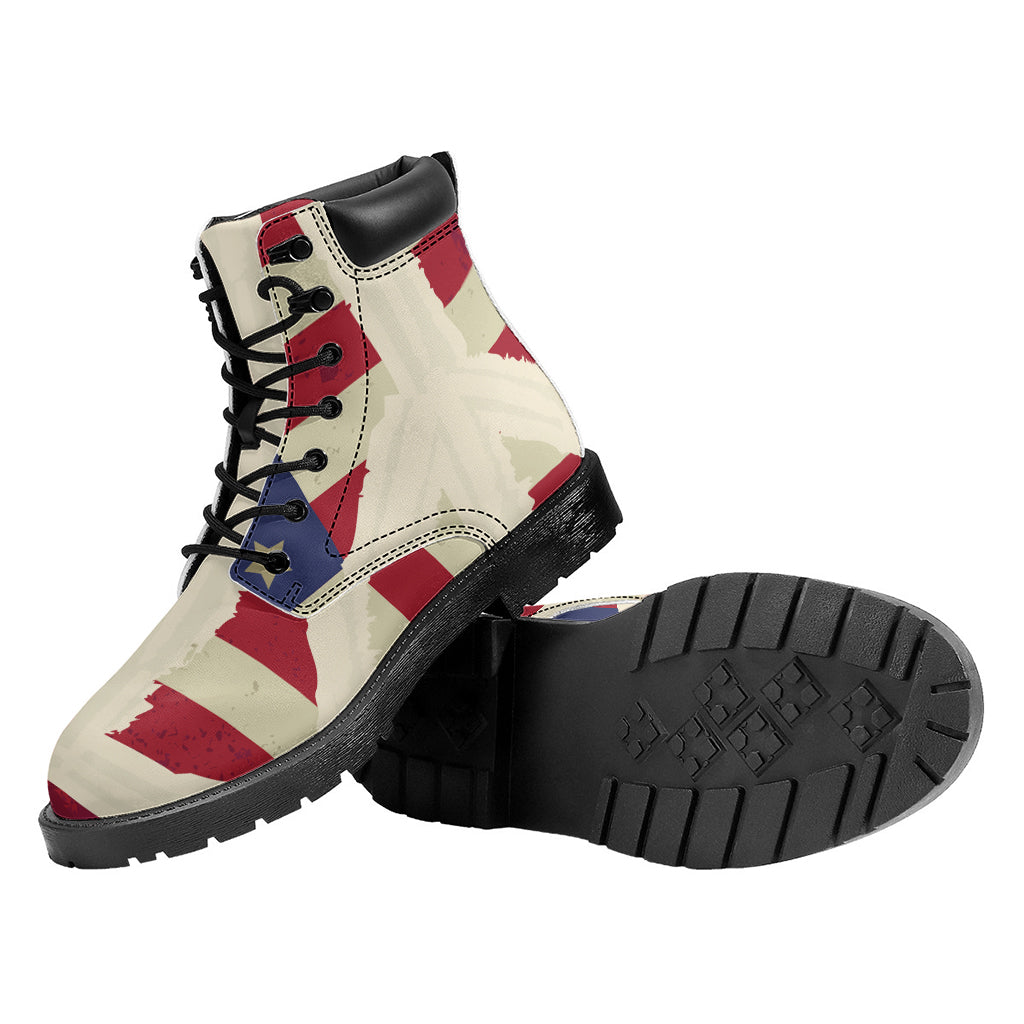 American Peace Flag Print Work Boots