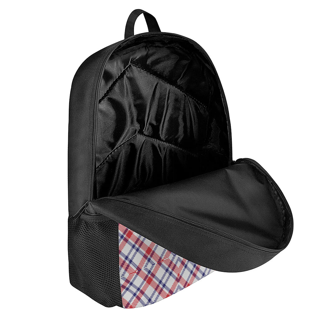American Plaid Pattern Print 17 Inch Backpack