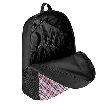 American Plaid Pattern Print 17 Inch Backpack