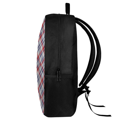 American Plaid Pattern Print 17 Inch Backpack