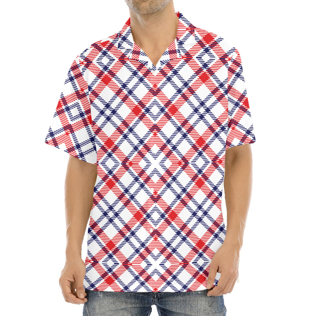 American Plaid Pattern Print Aloha Shirt