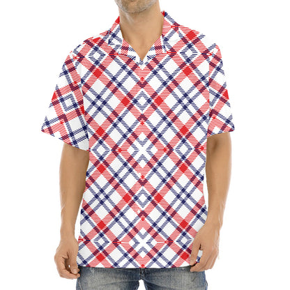 American Plaid Pattern Print Aloha Shirt