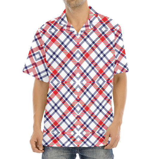American Plaid Pattern Print Aloha Shirt