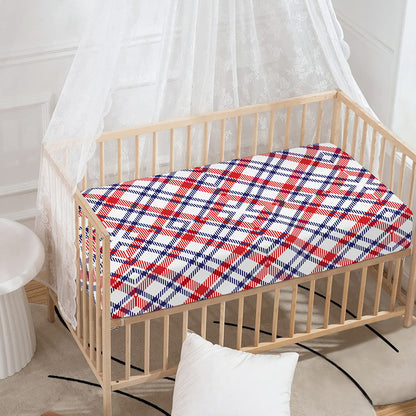 American Plaid Pattern Print Baby Crib Sheet