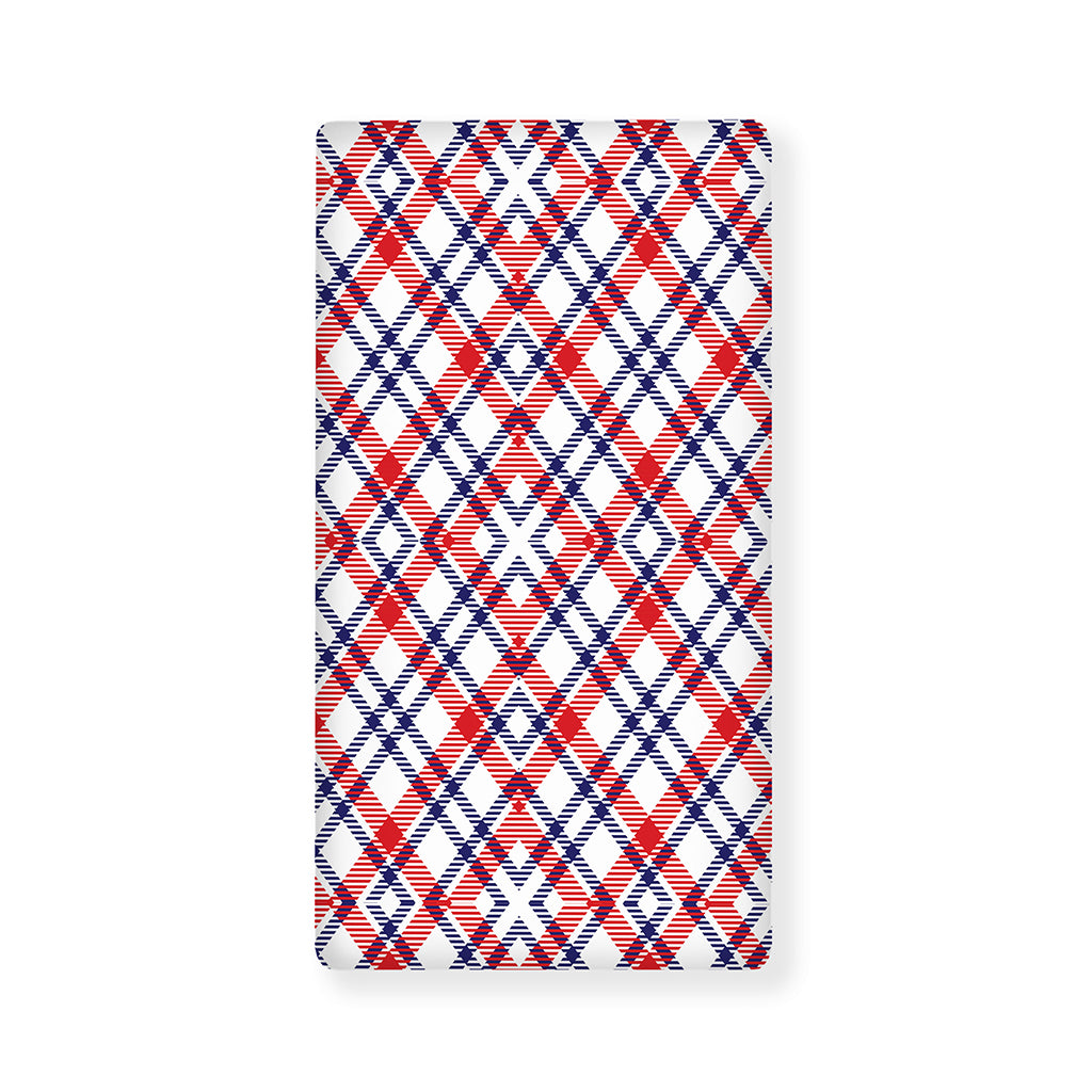 American Plaid Pattern Print Baby Crib Sheet
