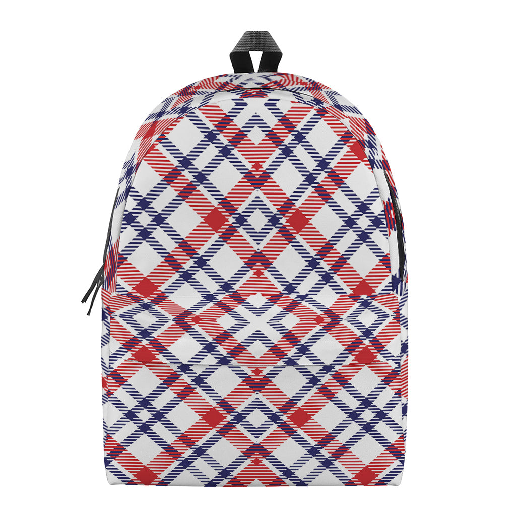 American Plaid Pattern Print Backpack