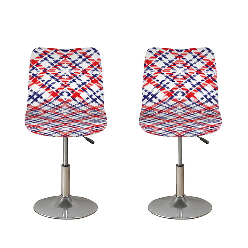 American Plaid Pattern Print Bar Stool Covers