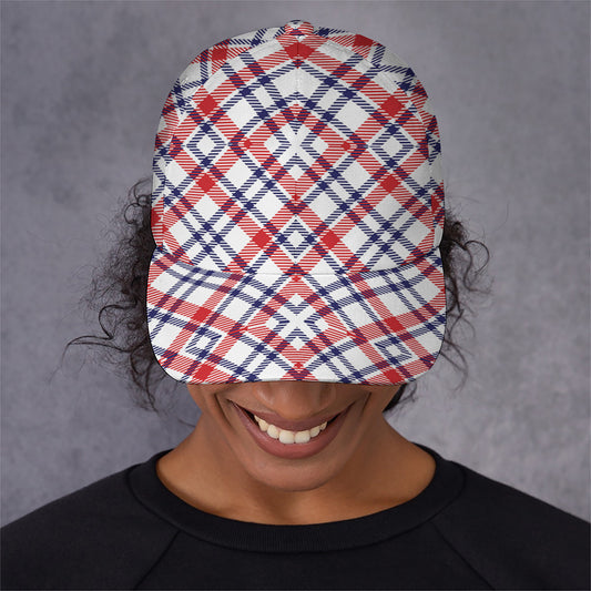 American Plaid Pattern Print Baseball Cap