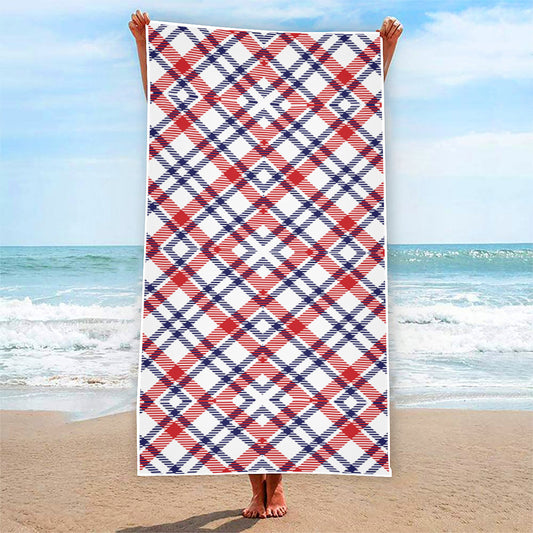 American Plaid Pattern Print Beach Towel