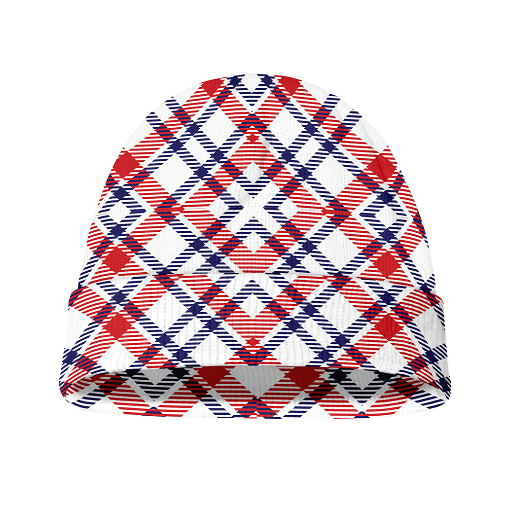 American Plaid Pattern Print Beanie