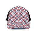 American Plaid Pattern Print Black Mesh Trucker Hat
