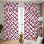 American Plaid Pattern Print Blackout Pencil Pleat Curtains