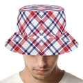American Plaid Pattern Print Bucket Hat