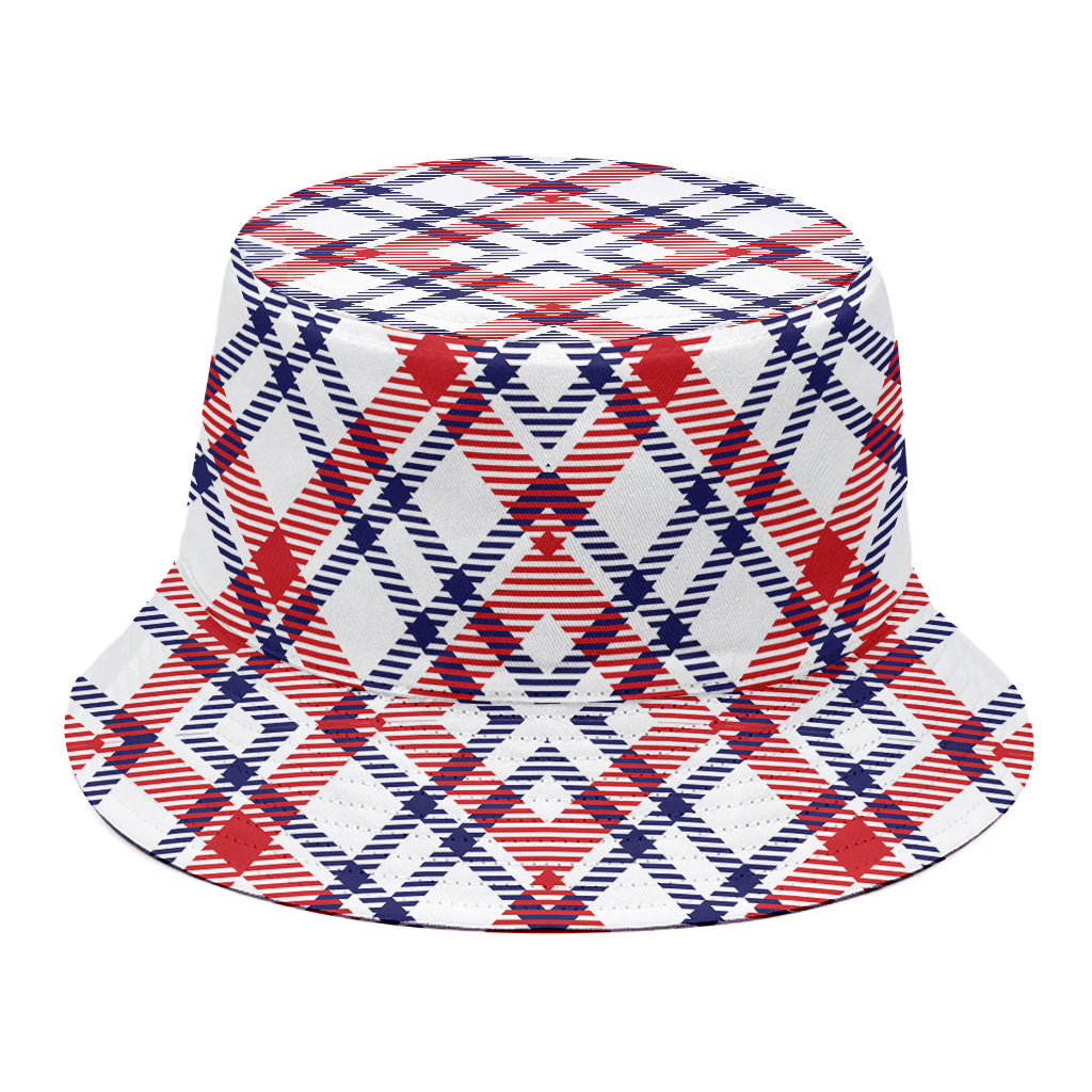 American Plaid Pattern Print Bucket Hat
