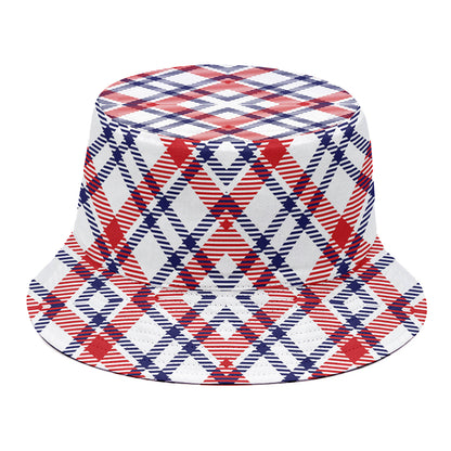 American Plaid Pattern Print Bucket Hat