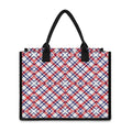 American Plaid Pattern Print Canvas Tote Bag