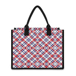 American Plaid Pattern Print Canvas Tote Bag