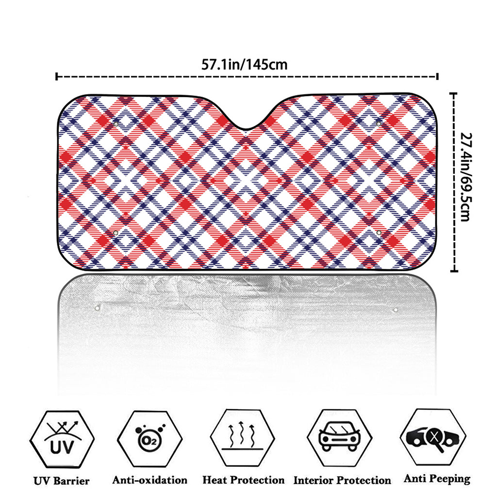 American Plaid Pattern Print Car Windshield Sun Shade