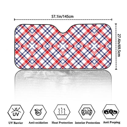 American Plaid Pattern Print Car Windshield Sun Shade