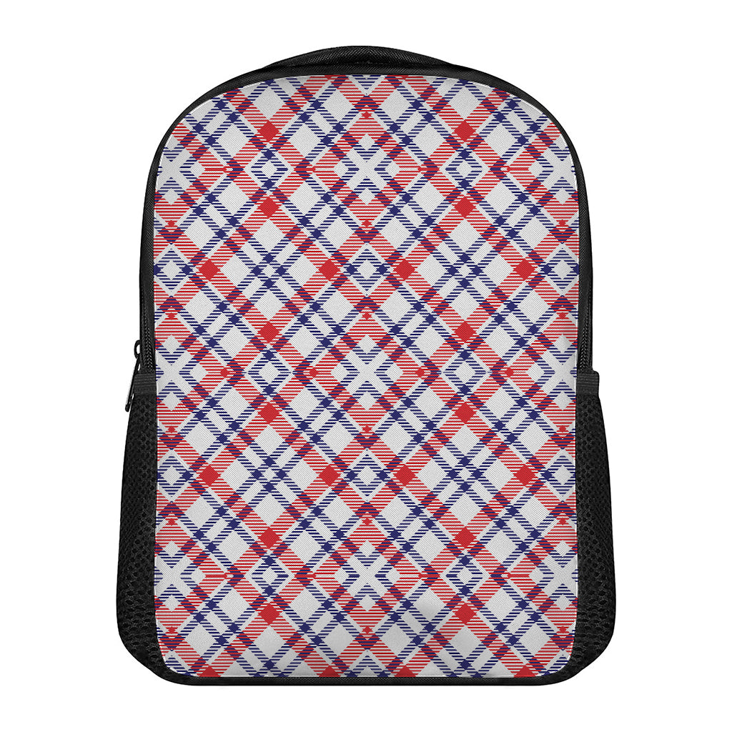 American Plaid Pattern Print Casual Backpack