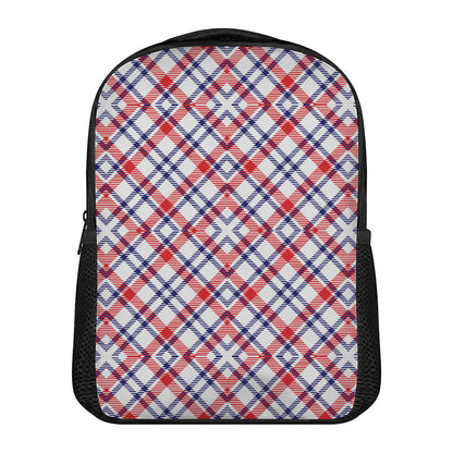 American Plaid Pattern Print Casual Backpack