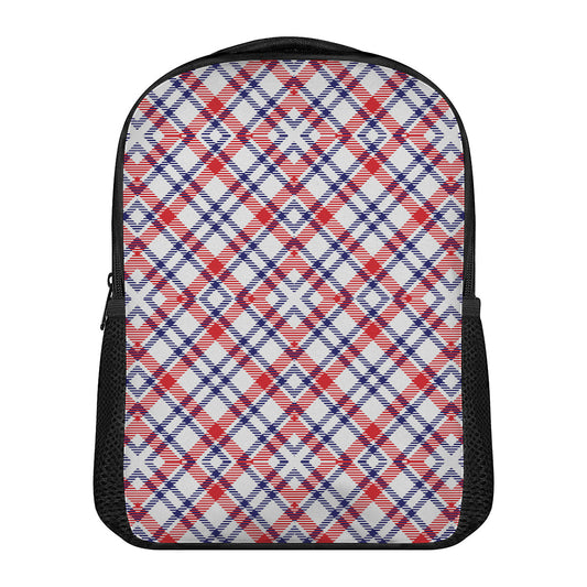 American Plaid Pattern Print Casual Backpack