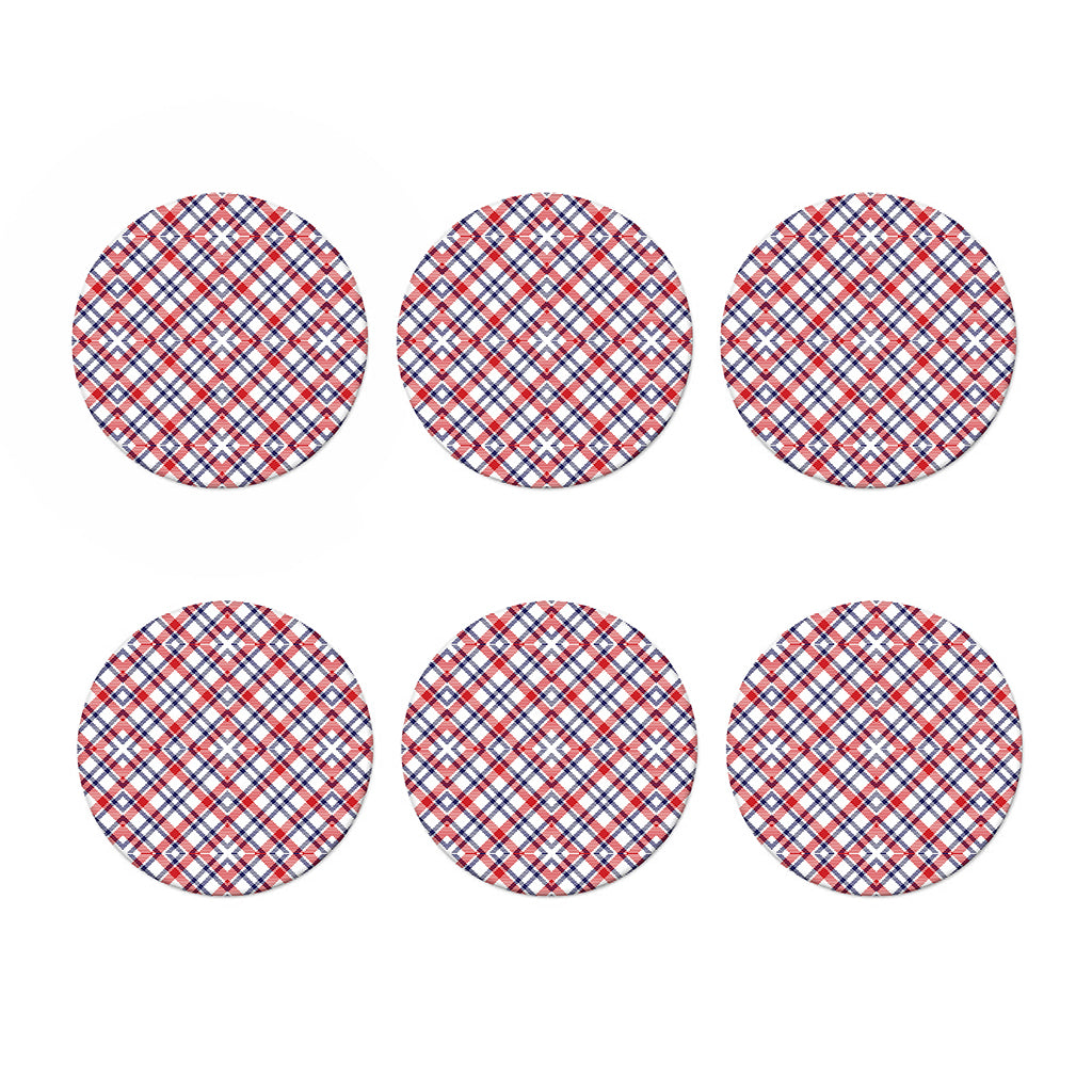 American Plaid Pattern Print Coaster Set