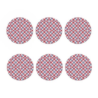 American Plaid Pattern Print Coaster Set