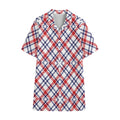 American Plaid Pattern Print Cotton Hawaiian Shirt