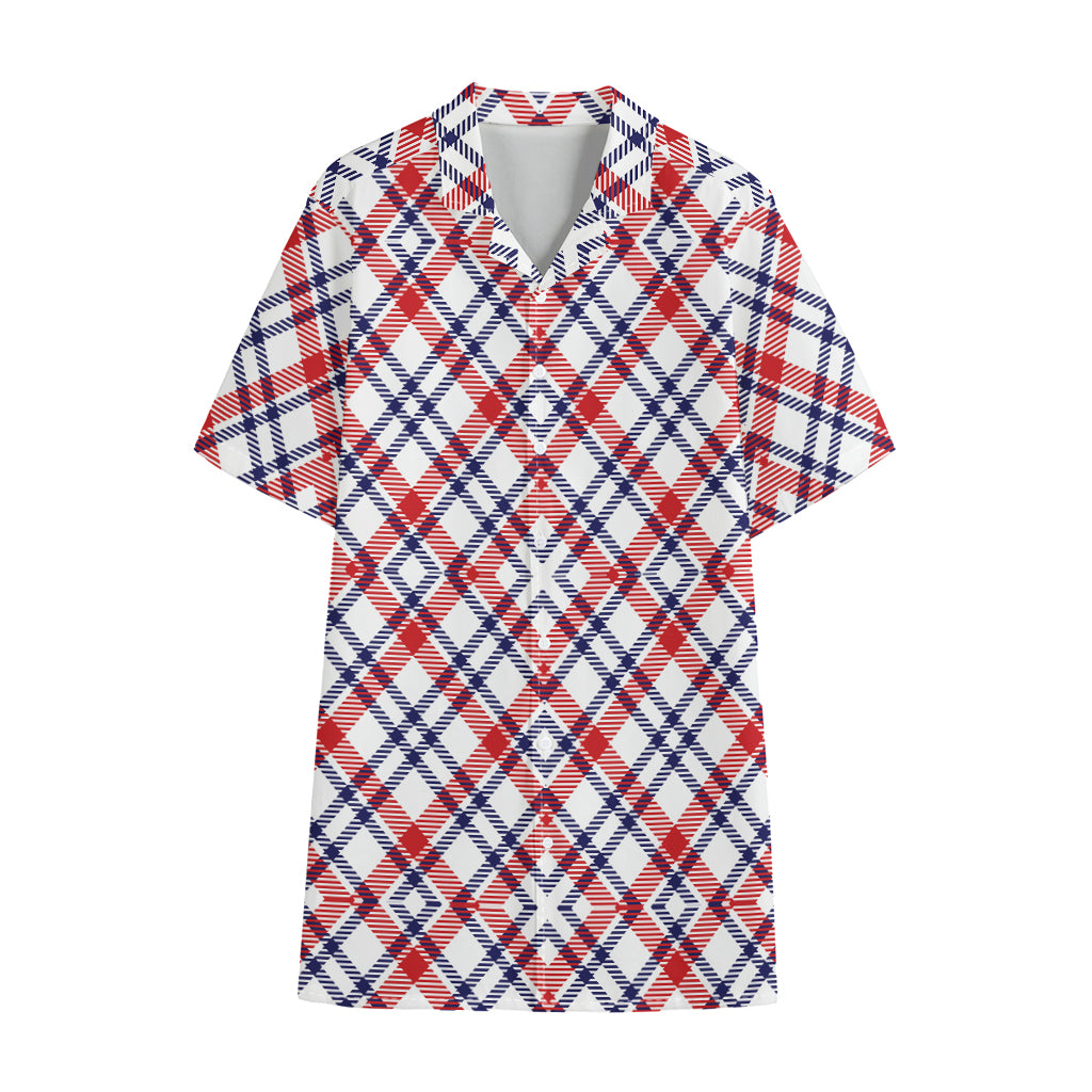 American Plaid Pattern Print Cotton Hawaiian Shirt