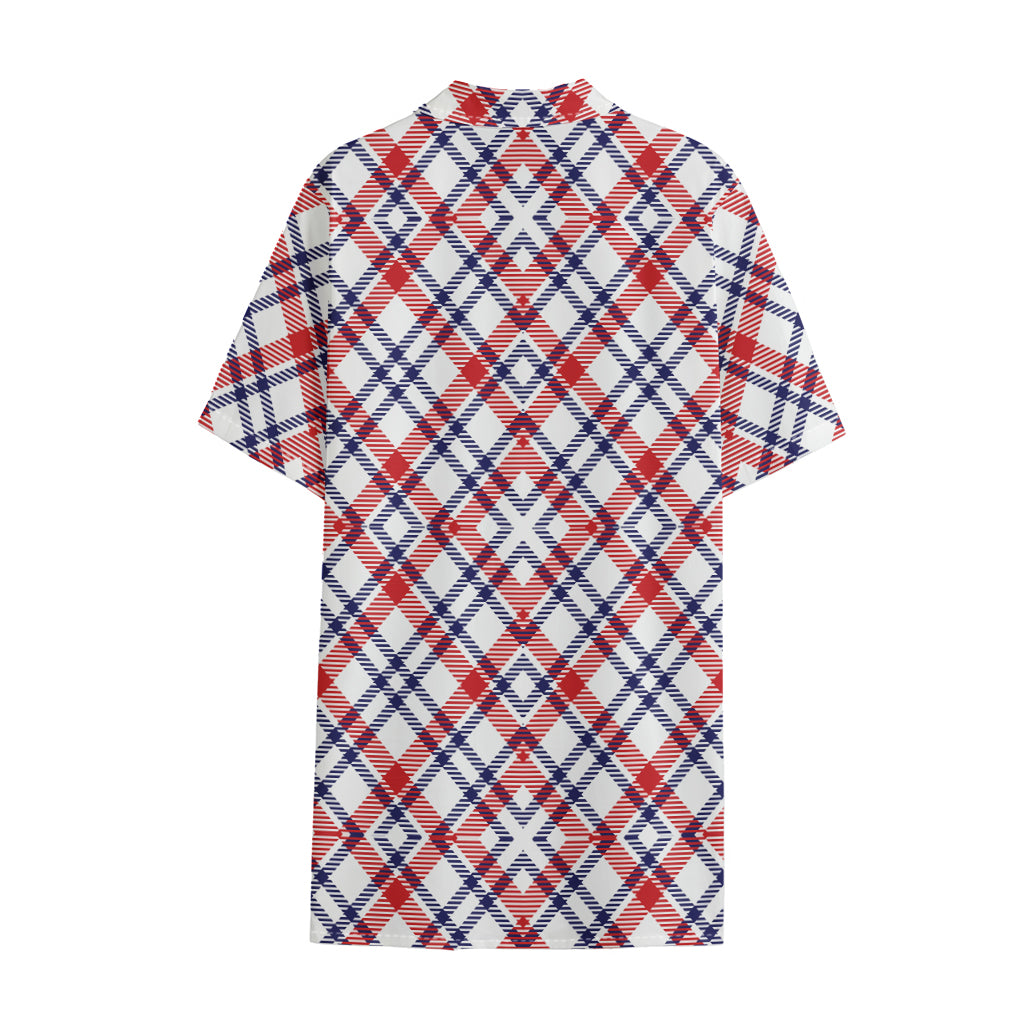 American Plaid Pattern Print Cotton Hawaiian Shirt