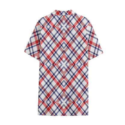 American Plaid Pattern Print Cotton Hawaiian Shirt