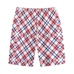 American Plaid Pattern Print Cotton Shorts
