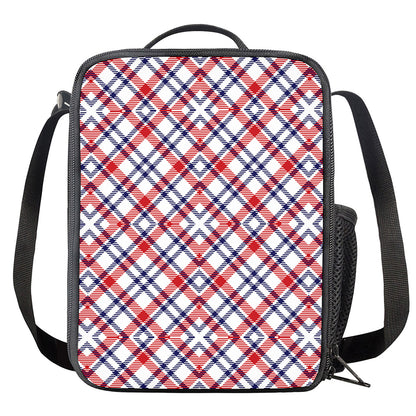 American Plaid Pattern Print Crossbody Lunch Bag