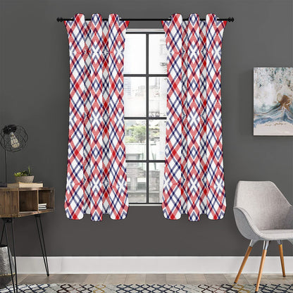 American Plaid Pattern Print Curtain