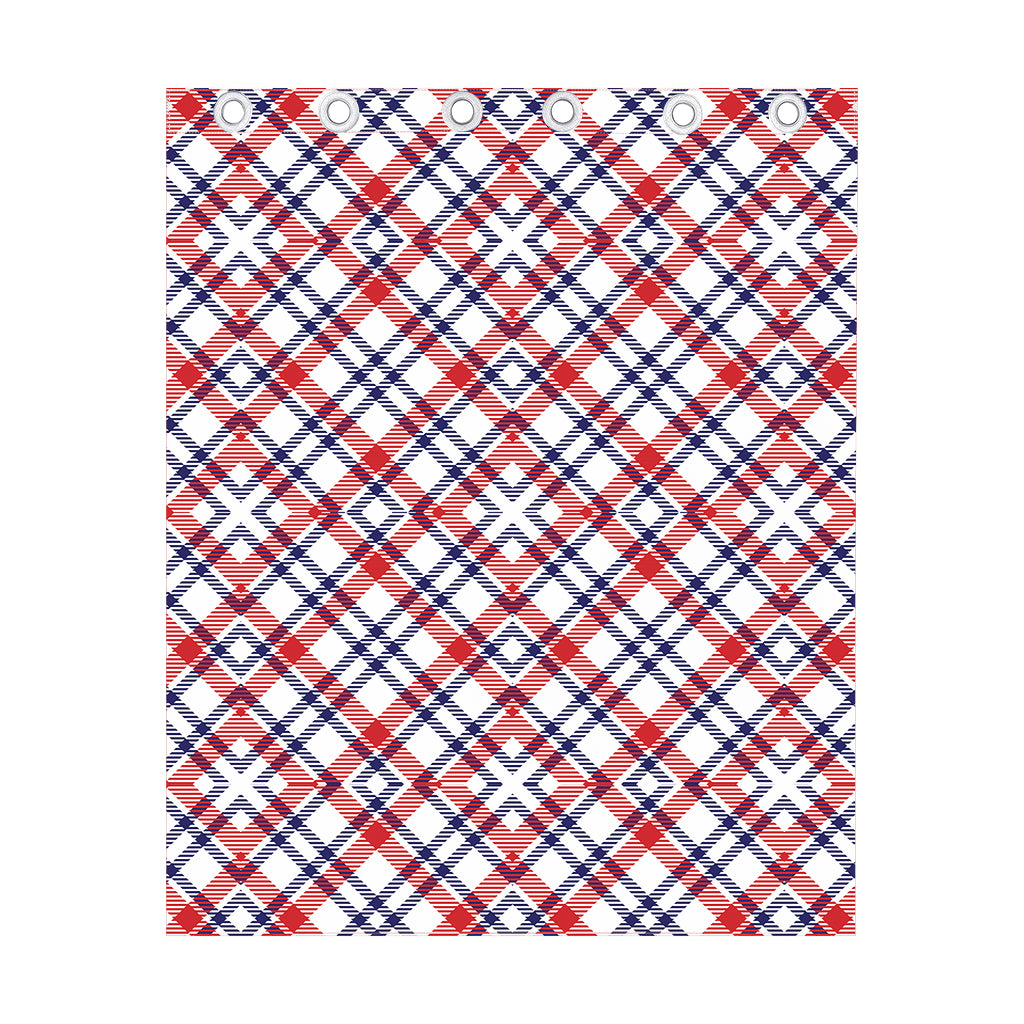 American Plaid Pattern Print Curtain
