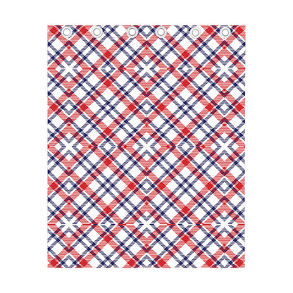 American Plaid Pattern Print Curtain
