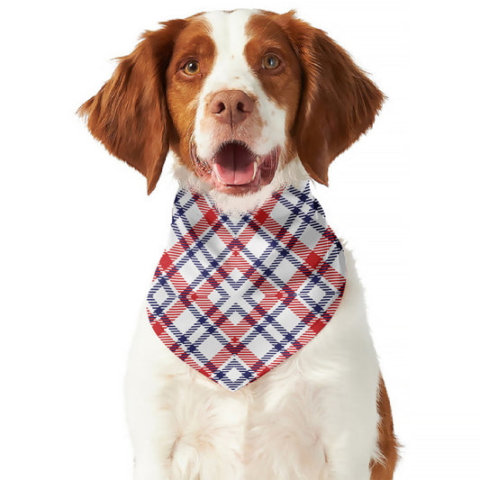 American Plaid Pattern Print Dog Bandana