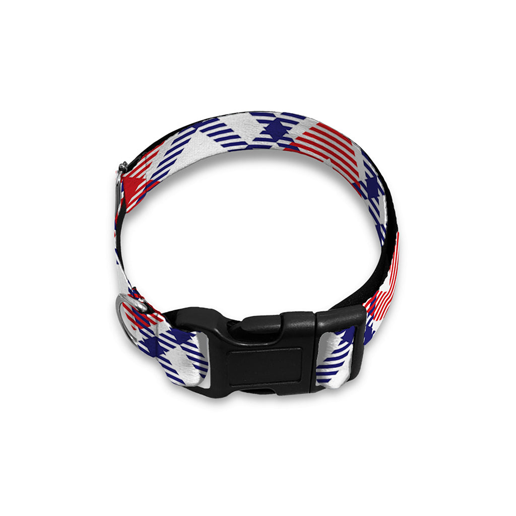 American Plaid Pattern Print Dog Collar