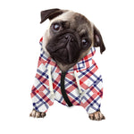 American Plaid Pattern Print Dog Zip Up Hoodie