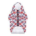 American Plaid Pattern Print Dog Zip Up Hoodie
